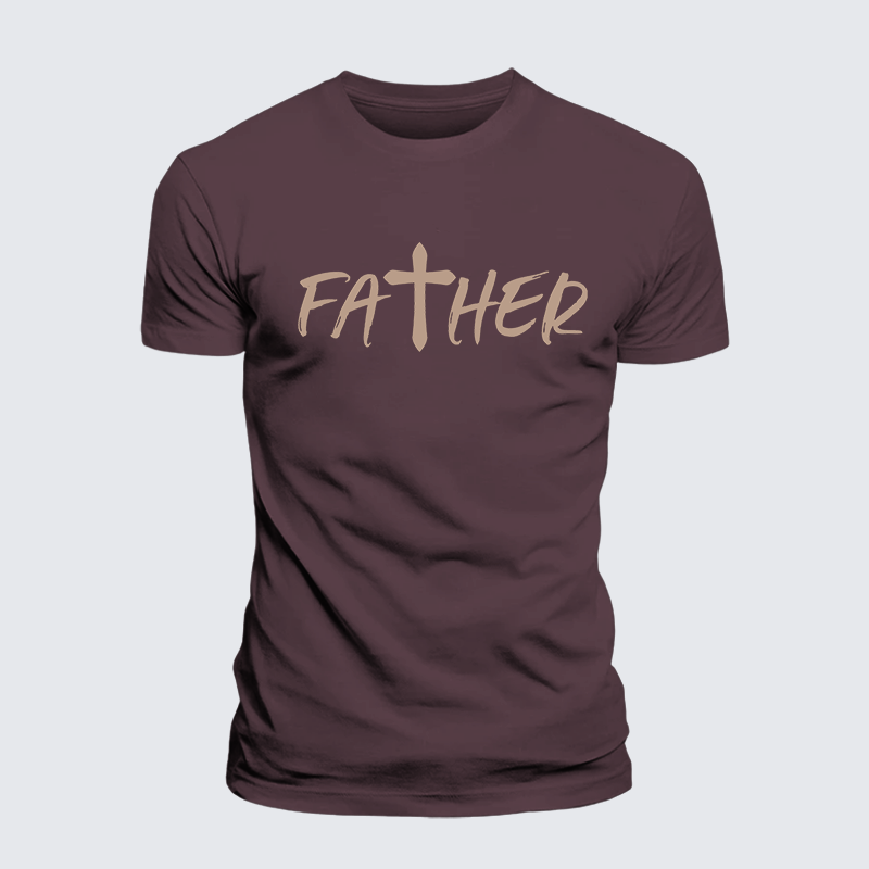Father Christian Cross Jesus God Christian Premium Mercerized Cotton Tee