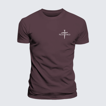 Cross Nails Redeemed Jesus God Christian Premium Mercerized Cotton Tee