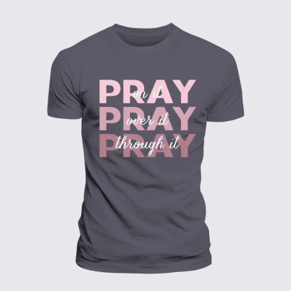 Pray Jesus God Christian Premium Mercerized Cotton Tee