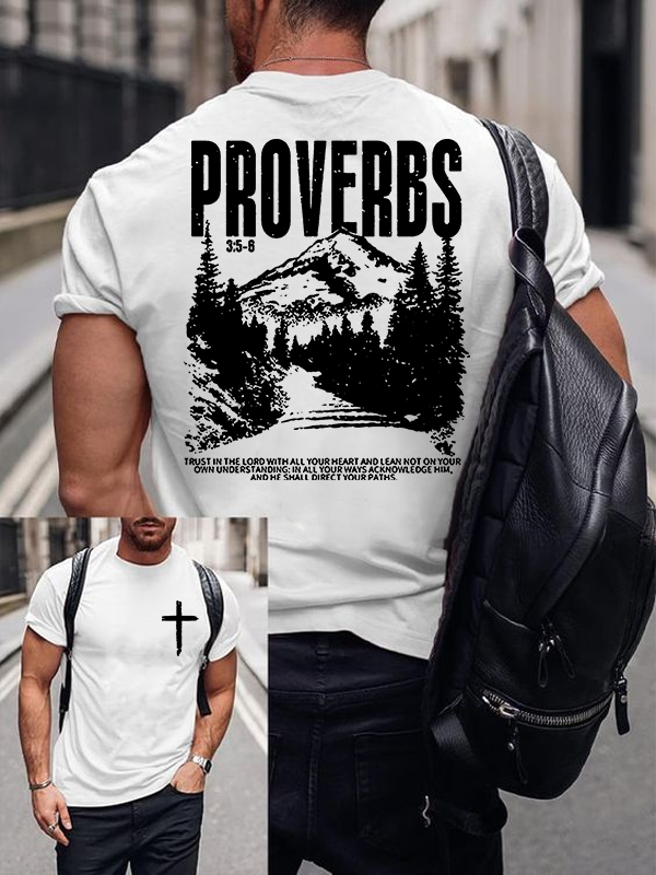 Proverbs 3:5-6 Jesus God Christian Cotton T-Shirt