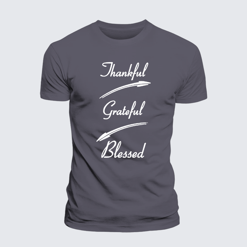 Thankful Grateful Blessed Jesus God Christian Premium Mercerized Cotton Tee