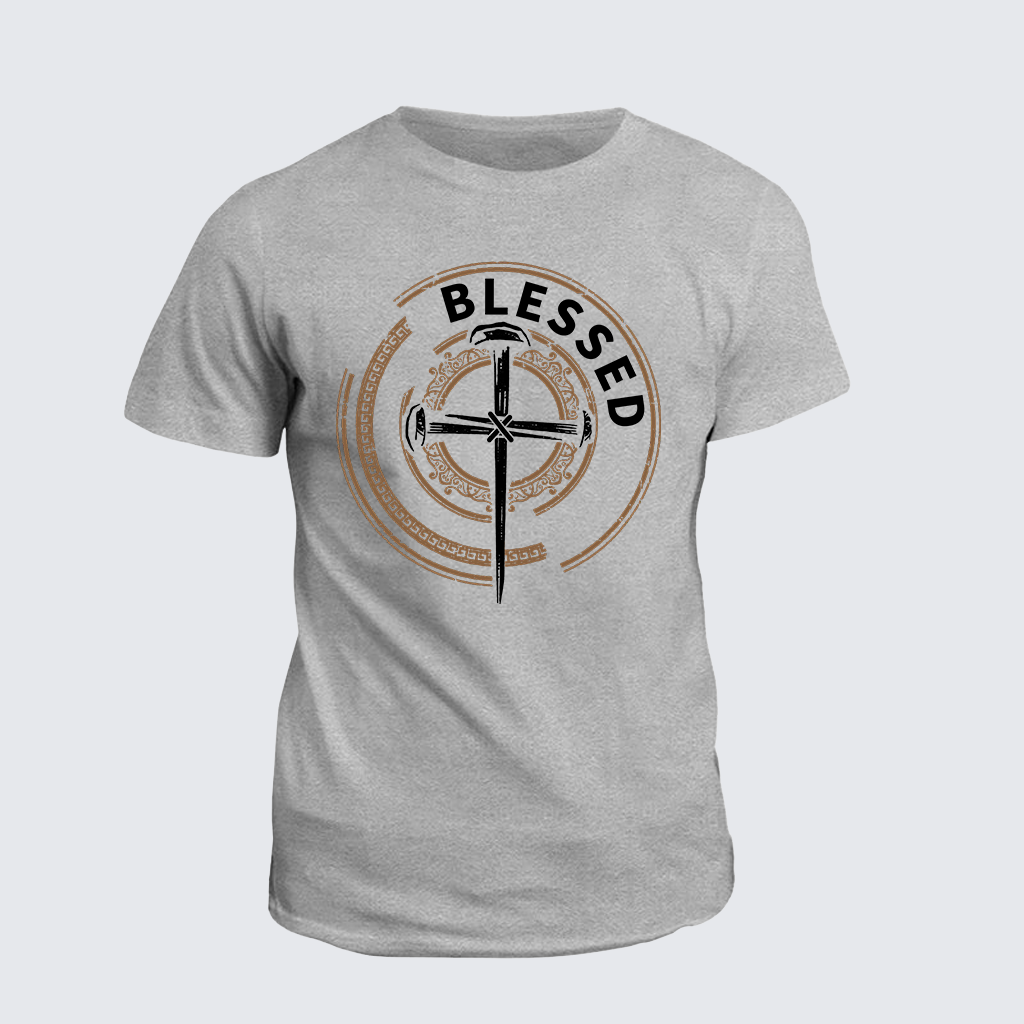 Blessed Cross  Jesus God Christian Cotton T-Shirt