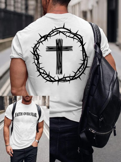 Faith Over Fear Jesus God Christian Cotton T-Shirt