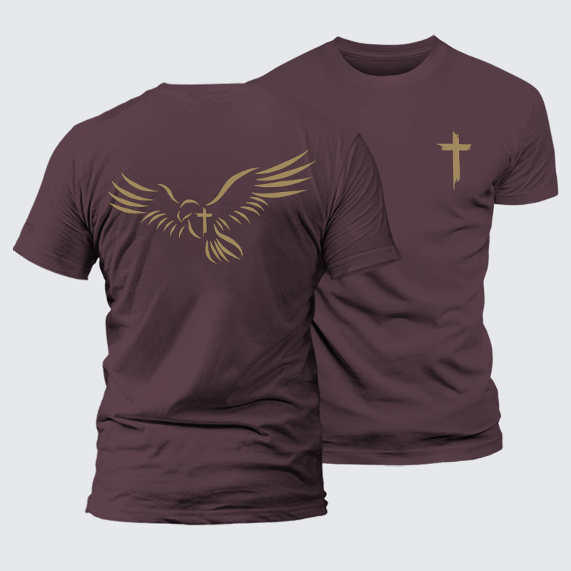 Wings Like Eagles Jesus God Christian Premium Mercerized Cotton Tee