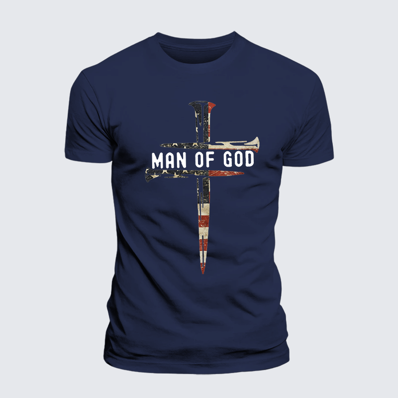 Man Of God Jesus God Christian Premium Mercerized Cotton Tee