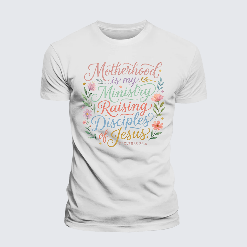 Motherhood Is My Ministry Jesus God Christian Premium Mercerized Cotton Tee