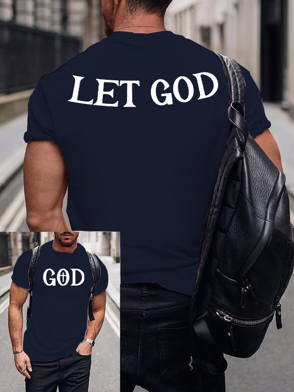 Let God Let Go Cross Christian Cotton T-Shirt