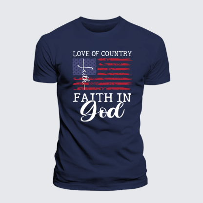 Faith In God Jesus God Christian Premium Mercerized Cotton Tee