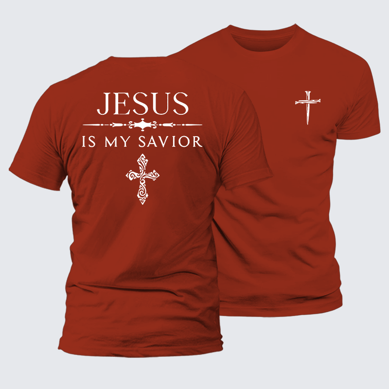 Jesus Is My Savior Jesus God Christian Premium Mercerized Cotton Tee