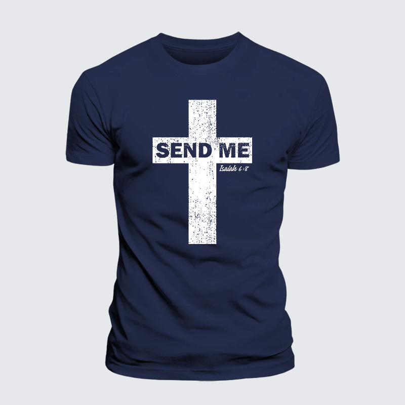 Send Me Isaiah 6:8 Jesus God Christian Premium Mercerized Cotton Tee