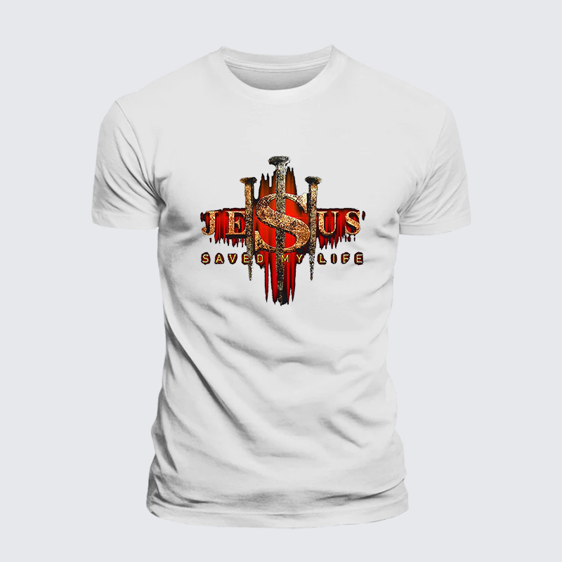 Jesus Saved My Life Jesus God Christian Premium Mercerized Cotton Tee