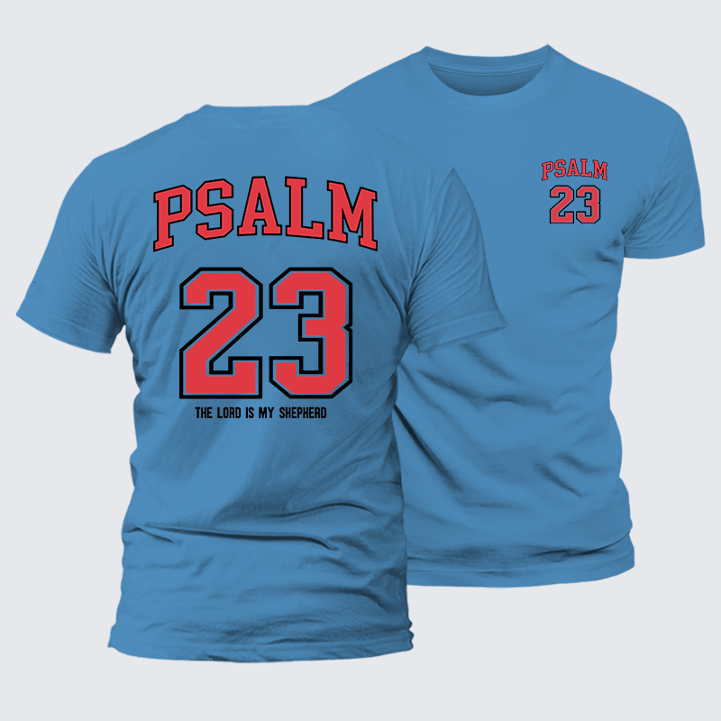Psalm 23 Jesus God Christian Premium Mercerized Cotton Tee