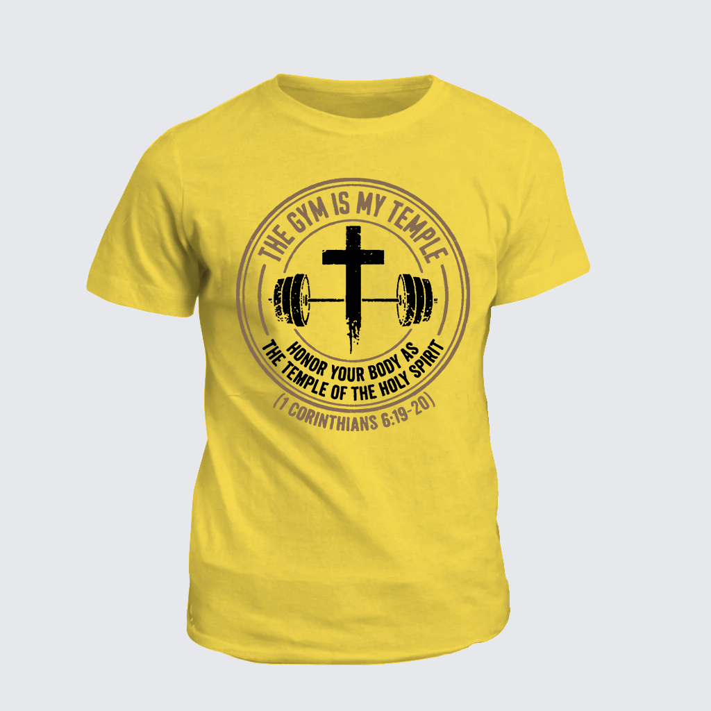 The Gym Is My Temple Jesus God Christian Cotton T-Shirt