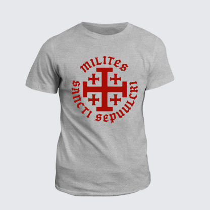 Knight Templar Order of the Holy Sepulchre Jesus God Christian Cotton T-Shirt