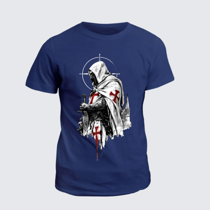 Crusader Spirit Jesus God Christian Cotton T-Shirt