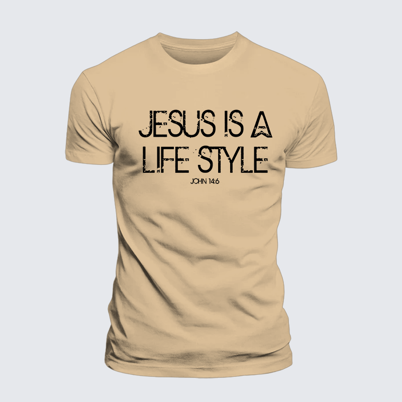 Jesus Is A Life Style Jesus God Christian Premium Mercerized Cotton Tee