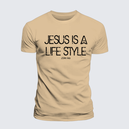 Jesus Is A Life Style Jesus God Christian Premium Mercerized Cotton Tee