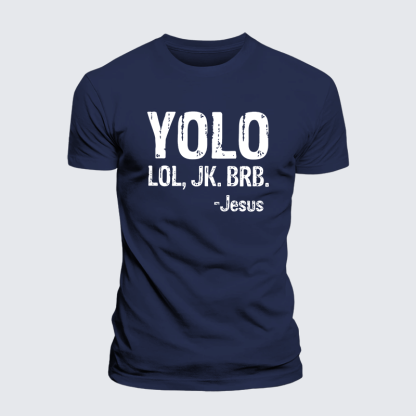 Yolo Lol Jk Brb Jesus Jesus God Christian Premium Mercerized Cotton Tee