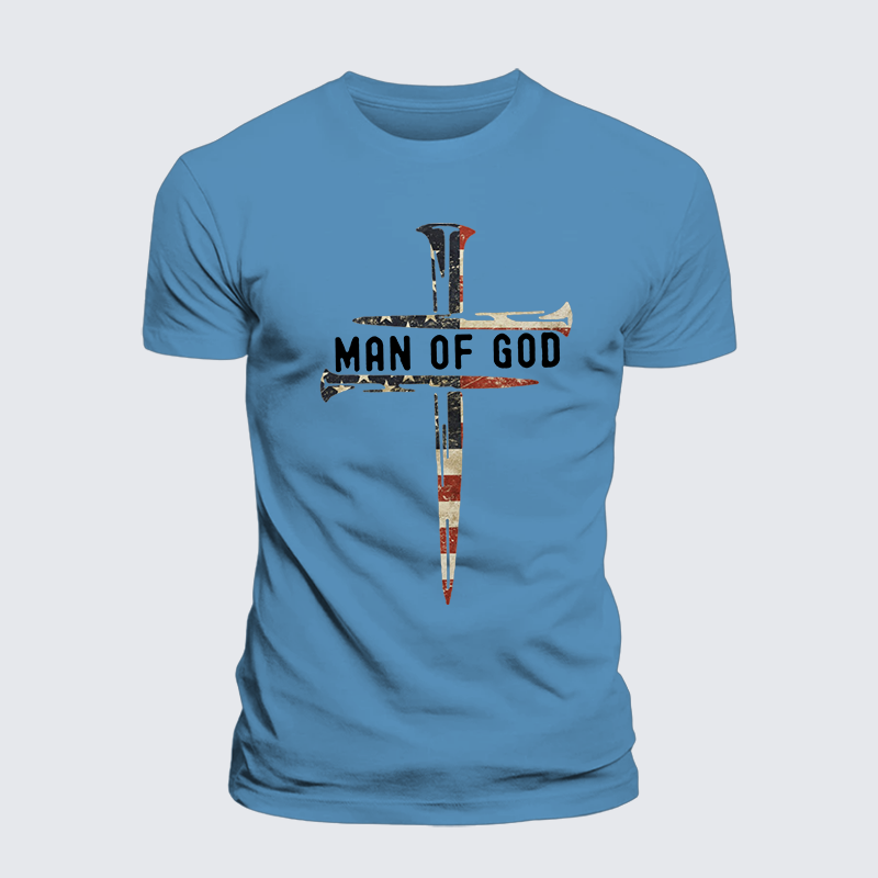 Man Of God Jesus God Christian Premium Mercerized Cotton Tee