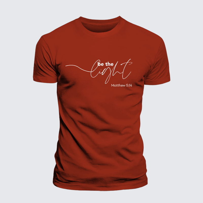 Be The Light Jesus God Christian Premium Mercerized Cotton Tee