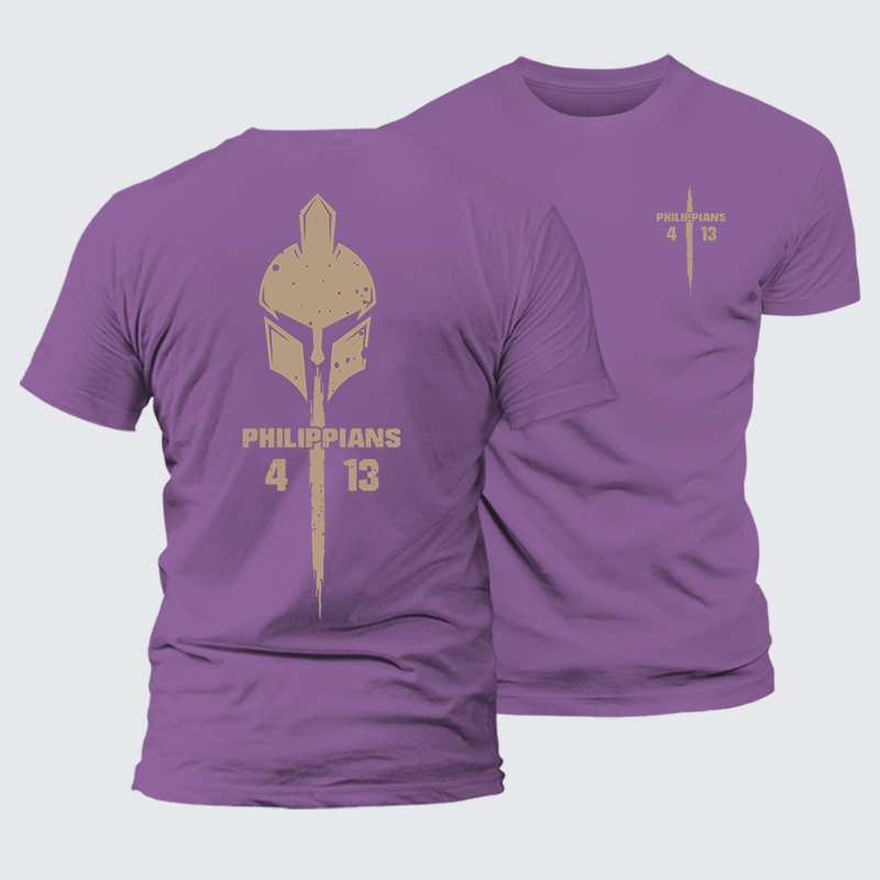 Philippians 4:13 Jesus God Christian Premium Mercerized Cotton Tee