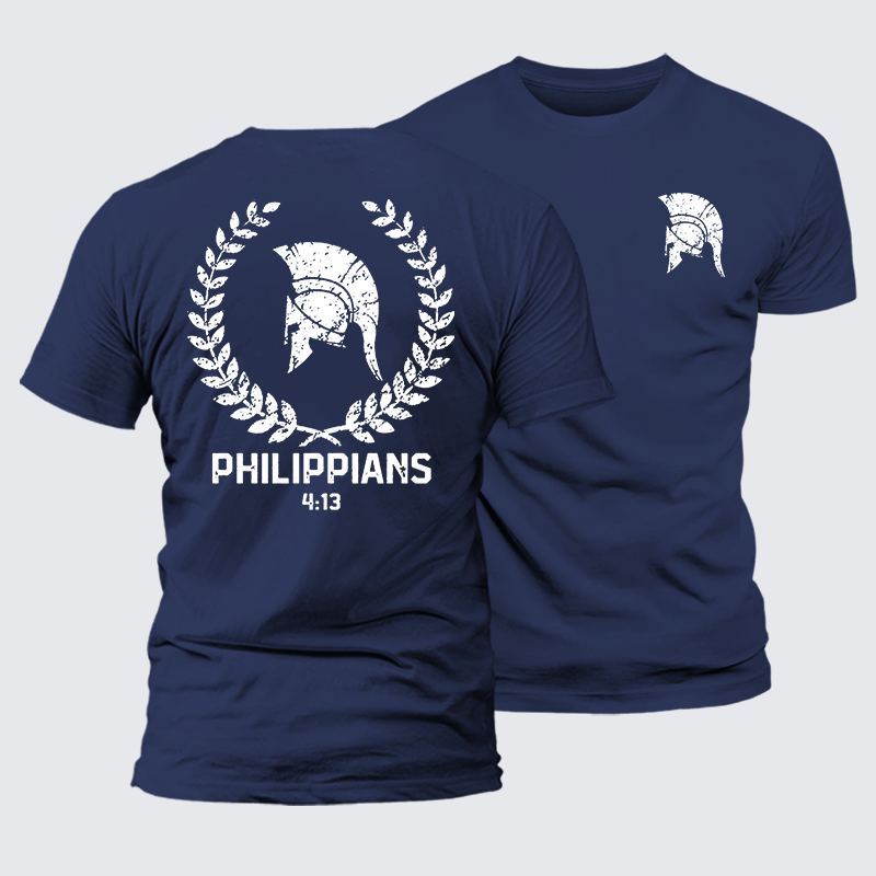 Philippians 4:13 Jesus God Christian Premium Mercerized Cotton Tee