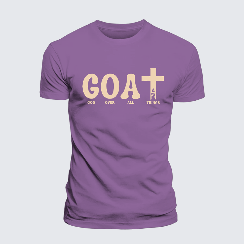 God Over All Things Jesus God Christian Premium Mercerized Cotton Tee