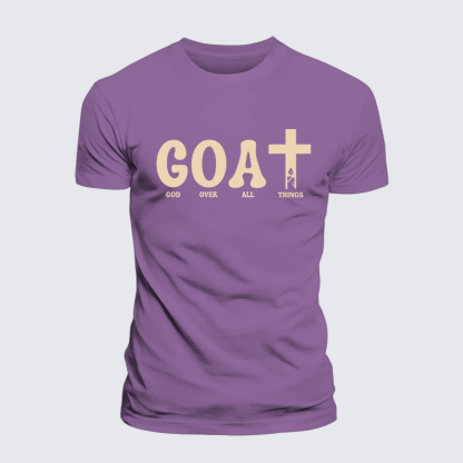 God Over All Things Jesus God Christian Premium Mercerized Cotton Tee