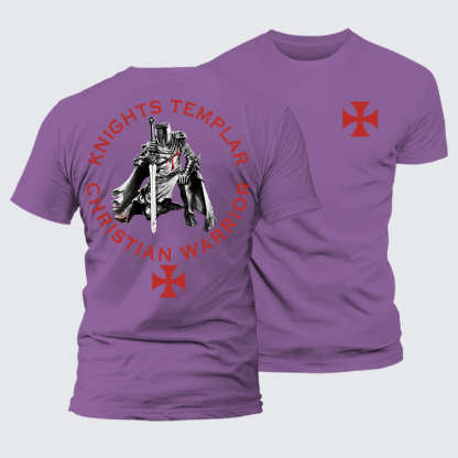 Knights Templar Templar Cross Crusader Knight  Jesus God Christian Premium Mercerized Cotton Tee
