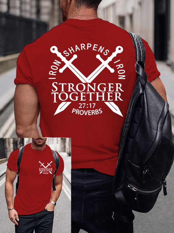 Stronger Together Jesus God Christian Cotton T-Shirt