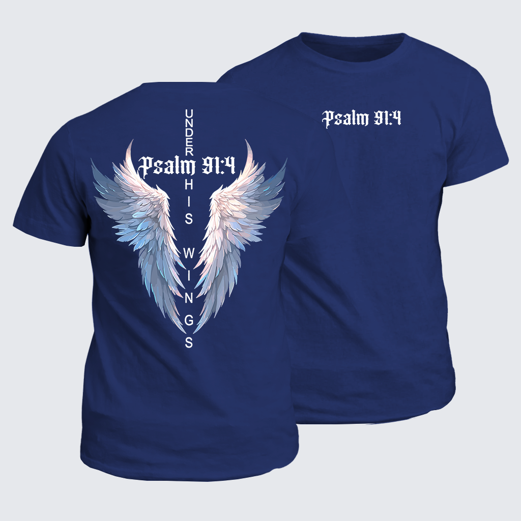 Under His Wings Jesus God Christian Cotton T-Shirt