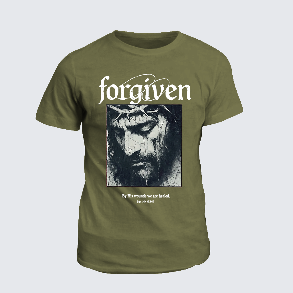 By His Wounds We Are Healed  Jesus God Christian Cotton T-Shirt