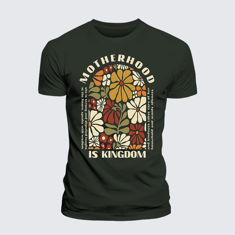 Motherhood Is Kingdom Work Jesus God Christian Premium Mercerized Cotton Tee
