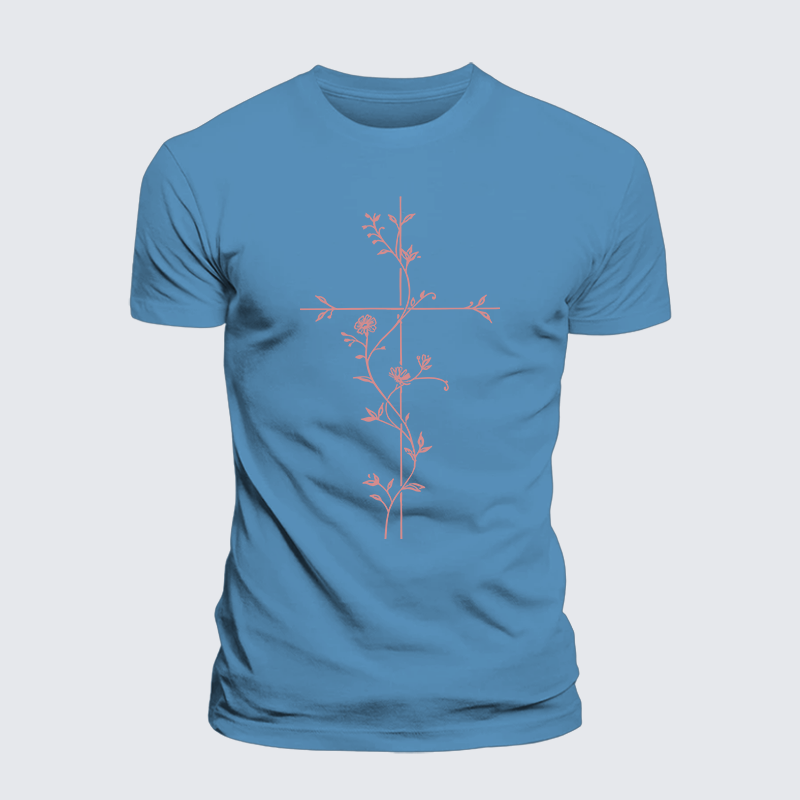 Grace in Bloom Jesus God Christian Premium Mercerized Cotton Tee