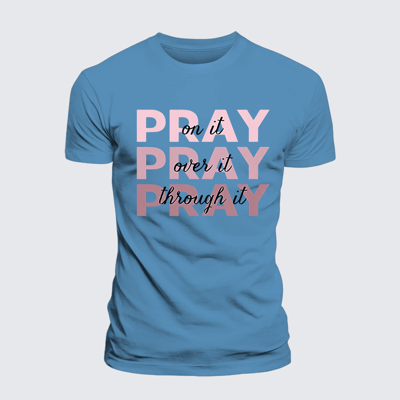 Pray Jesus God Christian Premium Mercerized Cotton Tee