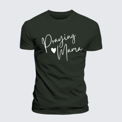 Praying Mama Jesus God Christian Premium Mercerized Cotton Tee