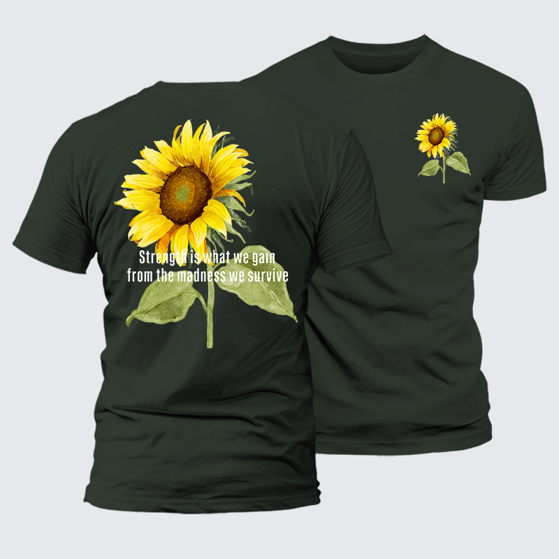 Strength Is What We Gain Jesus God Christian Premium Mercerized Cotton Tee