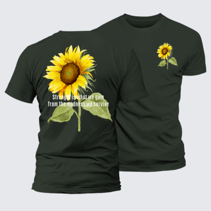 Strength Is What We Gain Jesus God Christian Premium Mercerized Cotton Tee