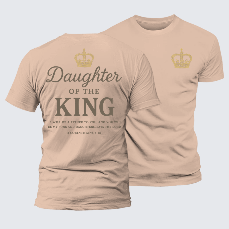 Daughter Of The King Jesus God Christian Premium Mercerized Cotton Tee