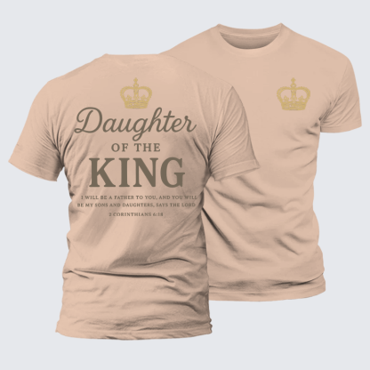 Daughter Of The King Jesus God Christian Premium Mercerized Cotton Tee
