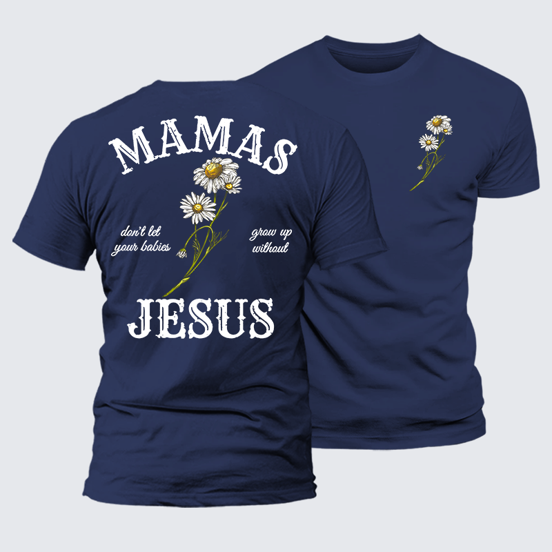 Blossoms Of Faith And Love Jesus God Christian Premium Mercerized Cotton Tee