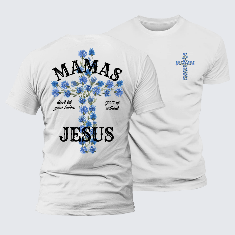 Blossoms Of Faith And Love Jesus God Christian Premium Mercerized Cotton Tee