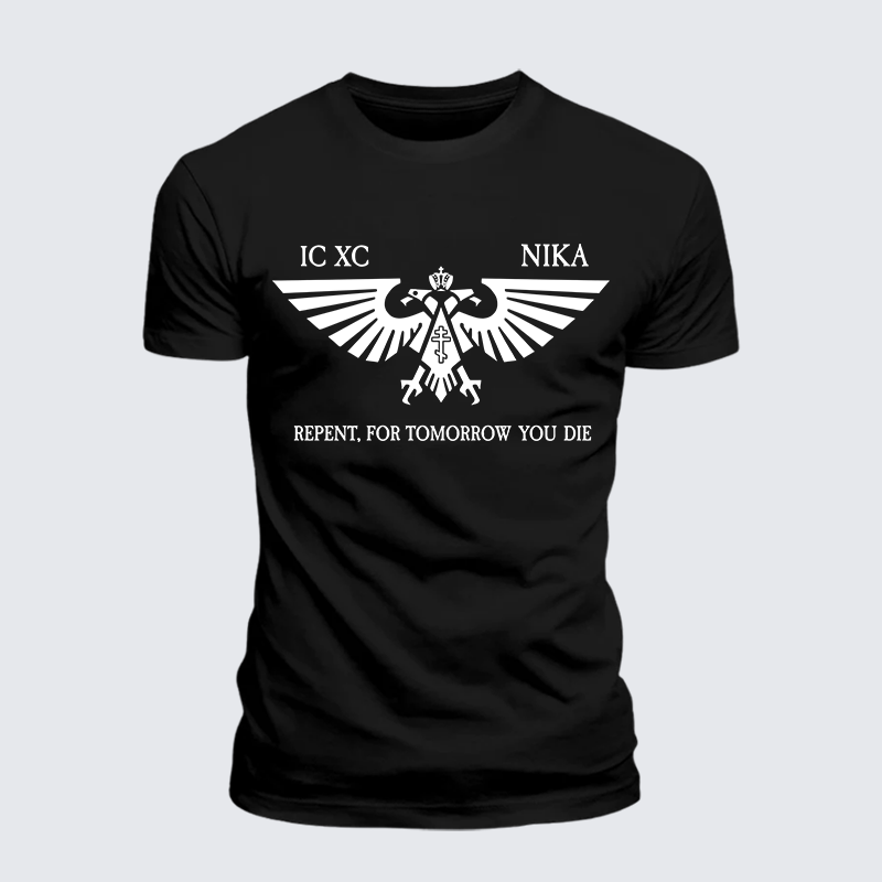 Orthodox Warhammer Jesus God Christian Premium Mercerized Cotton Tee