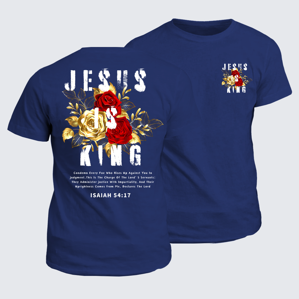 Jesus Is King Jesus God Christian Cotton T-Shirt
