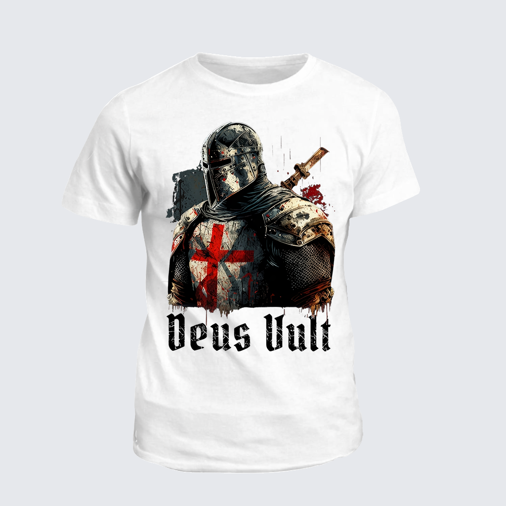 Deus Vult Jesus God Christian Cotton T-Shirt
