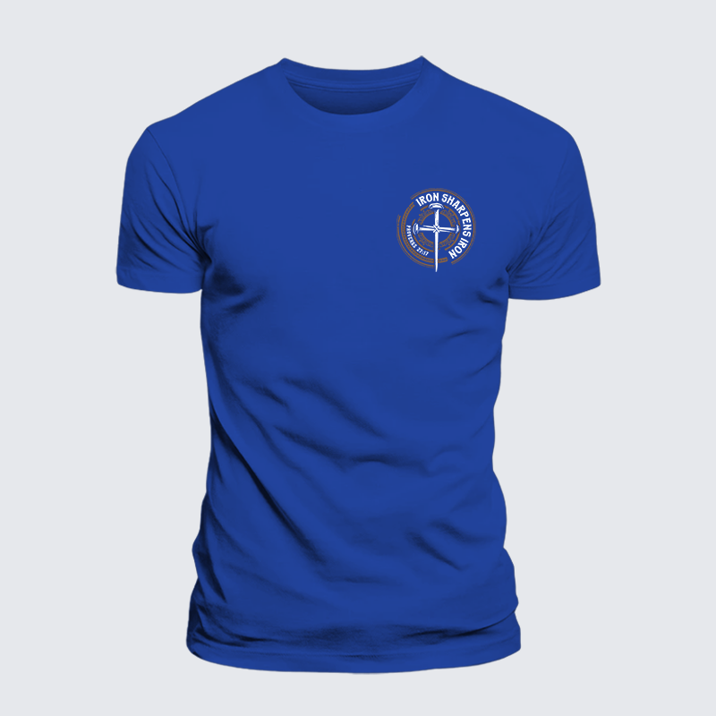 Iron Sharpens Iron - Proverbs 27:17 Jesus God Christian Cotton T-Shirt