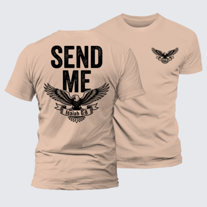 Isaiah 6:8 - SEND ME Jesus God Christian Premium Mercerized Cotton Tee