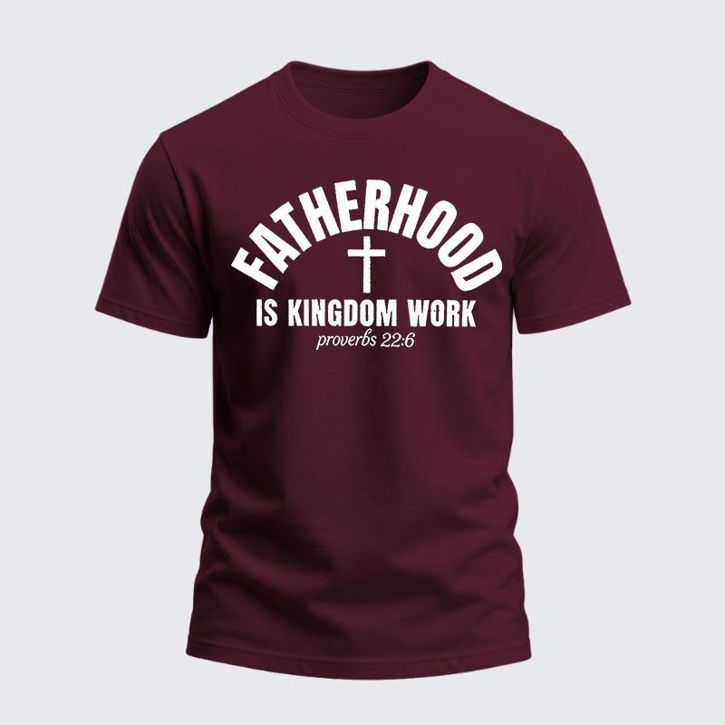 Heavyweight Cotton Tee - Fatherhood is Kingdom Work
