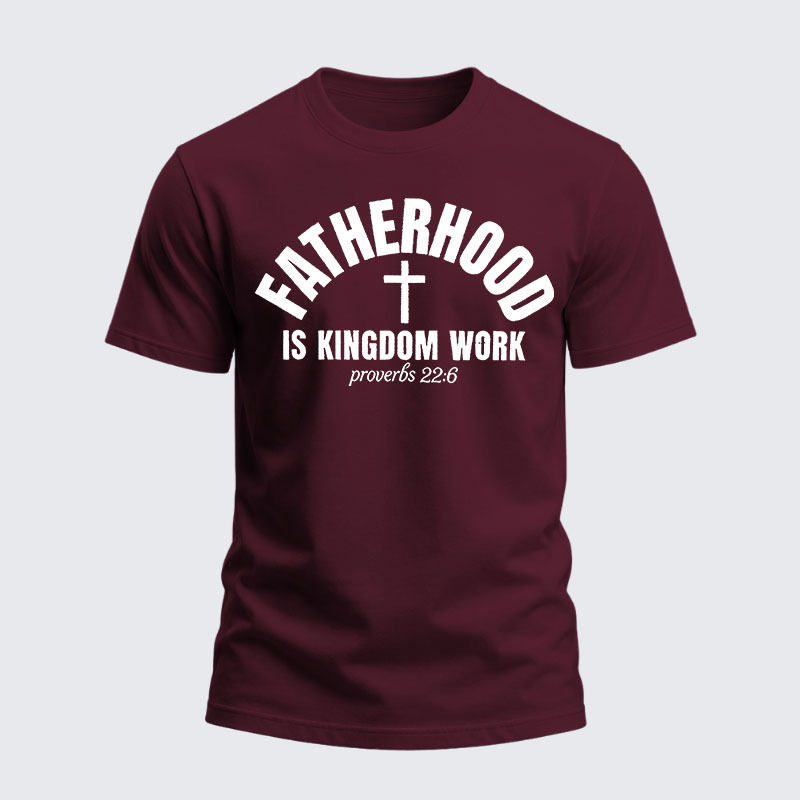 Heavyweight Cotton Tee - Fatherhood is Kingdom Work