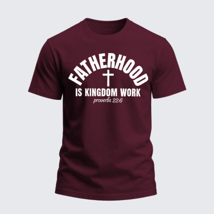 Heavyweight Cotton Tee - Fatherhood is Kingdom Work